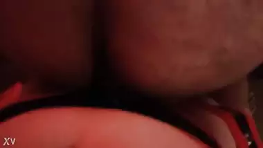 Asian Mistress Strapon fucking and spanking Indian Slave boy doggystyle at dungeon - homemade