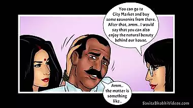 Savita Bhabhi has fun with a man and his stepdaughter