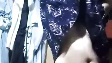 Cute chubby Indian GF lifting nighty and showing pussy