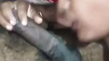 Sucking monstrous dick of neighbor by horny village aunty