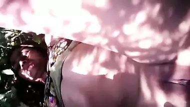 In jungle outdoor shaved pussy